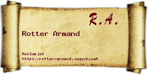Rotter Armand névjegykártya
